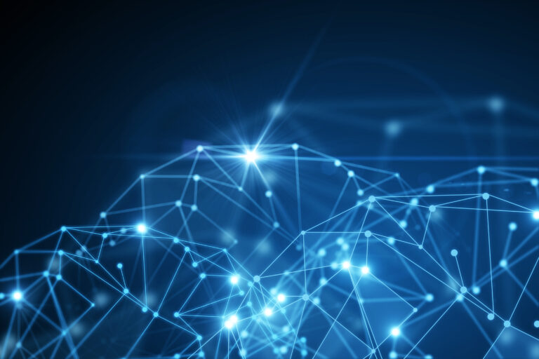 Blue polygonal backdrop