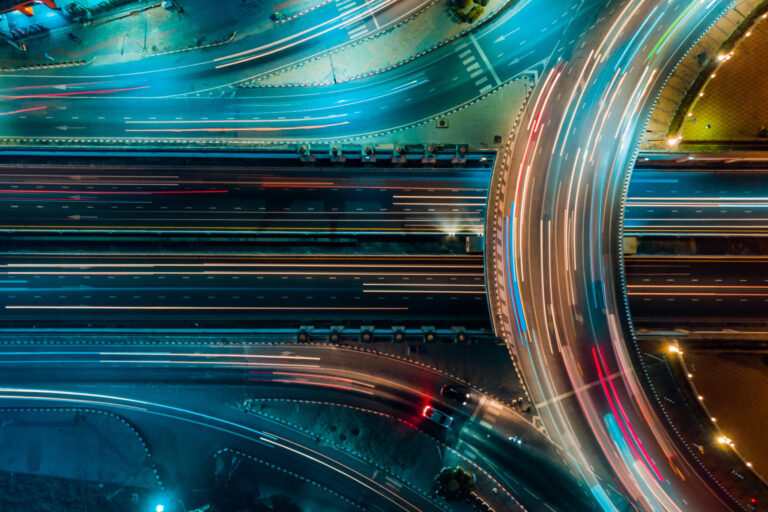 Expressway top view, Road traffic an important infrastructure Real-time Payments